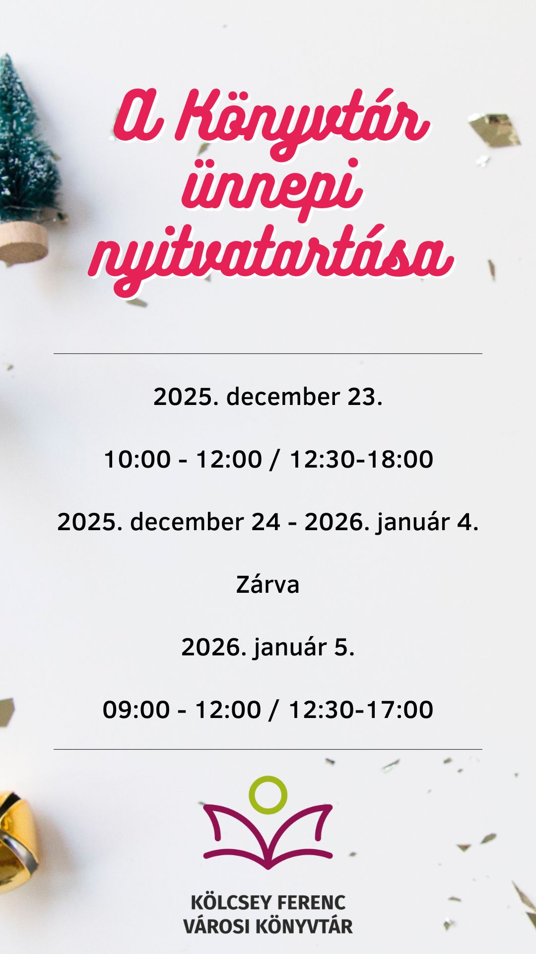 Ünnepi nyitvatartás